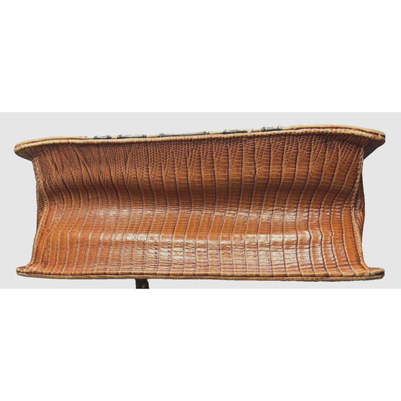 Brahmin Ophelia Rose Brown Black Leather Satchel Purse Crossbody Rose Tassel - Picture 5 of 7